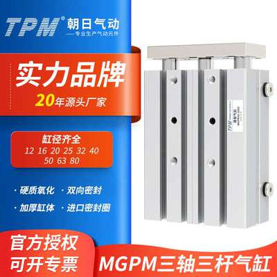 TCM三轴三杆带导杆气缸MGPM12/16/20/25/32/40/50/80X75X100X125Z