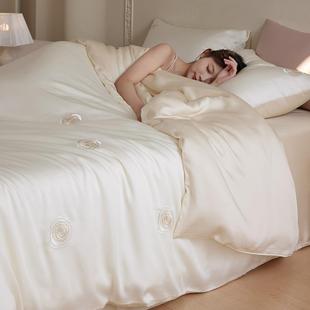 冰凉丝滑 冰丝凉感丝滑简约床上用品套件 60支兰精天丝四件套