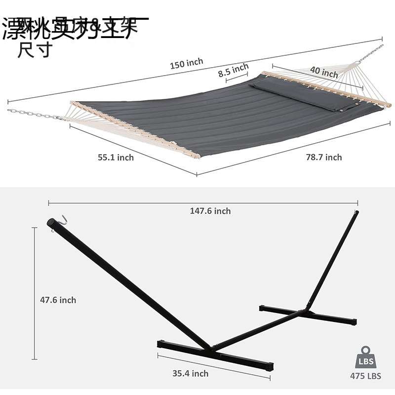夹棉吊床  柔软舒适吊床室内懒人床户外野营旅游用品厂家