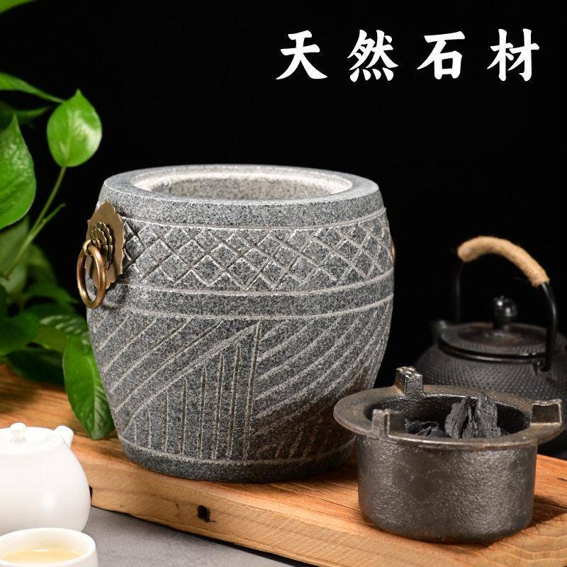 石头炉子围炉煮茶小火炉烧烤炭炉取暖烤茶石头烤火盆茶茶炉