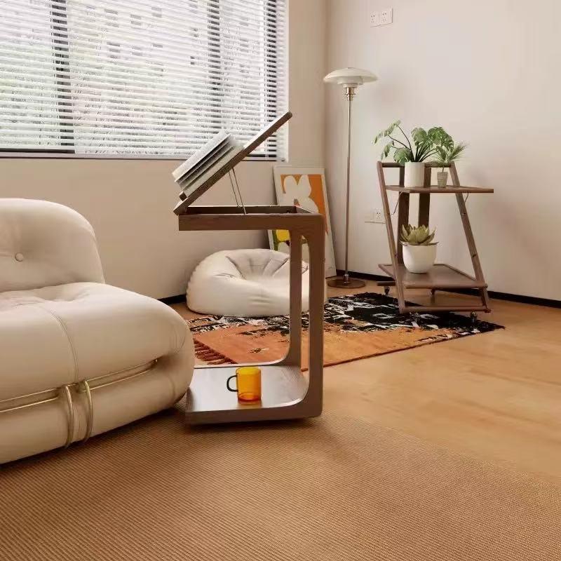 移动小推车桌子实木沙发边几带轮床头桌多功能茶几可移动客厅边桌