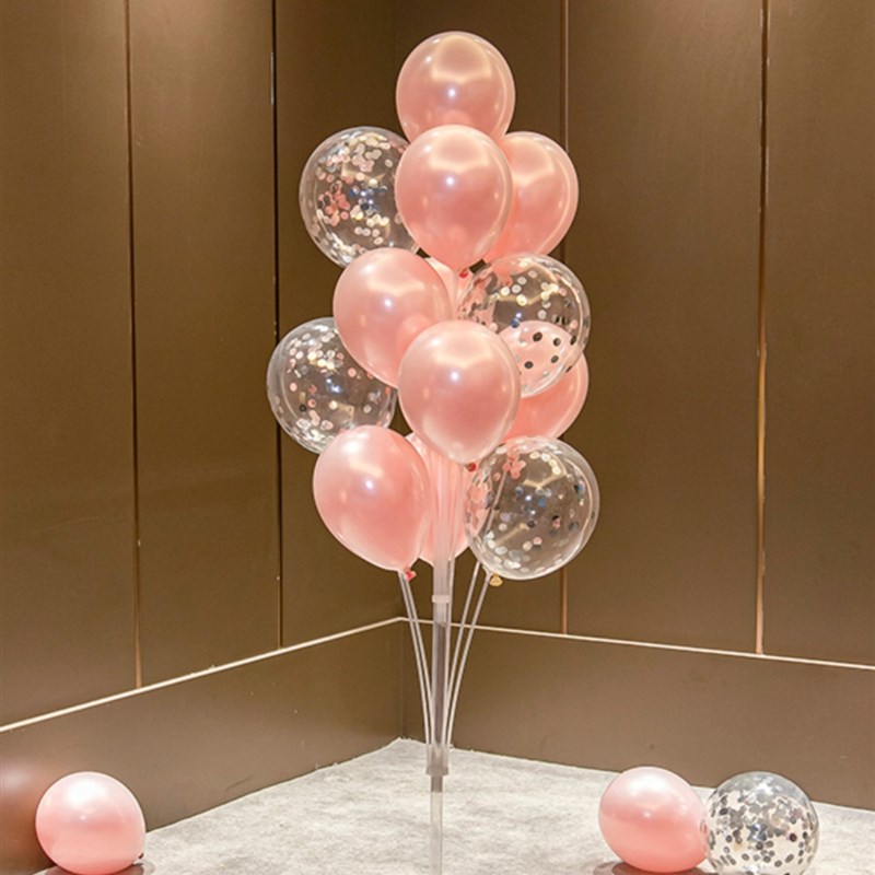 桌飘气球装饰场景布置儿童周岁生日男孩女宝M百天满月汽球立柱地