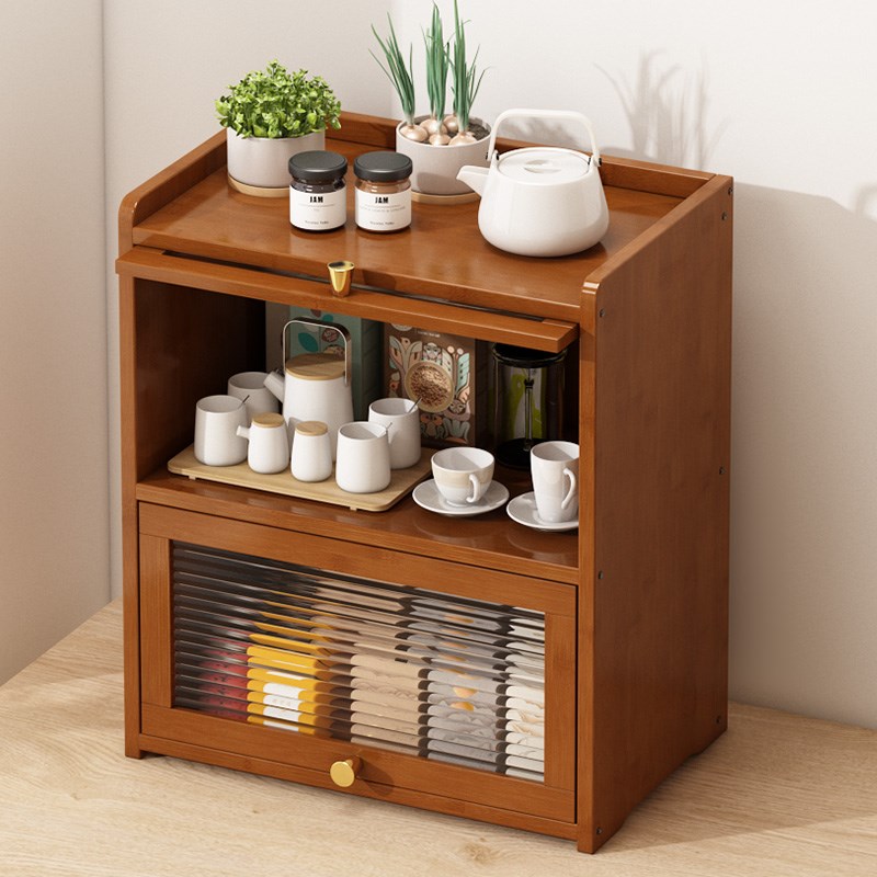 桌面置物架餐桌水杯子茶s具收纳架办公室桌上防尘多层茶杯储物柜