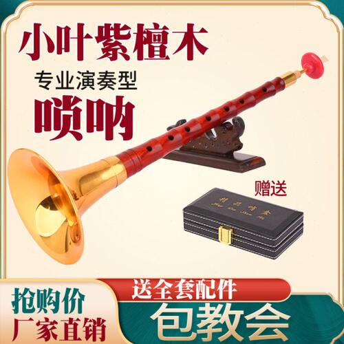 专业演奏非洲小叶紫檀唢呐乐器全套D调C调降B调大小全套唢呐喇叭