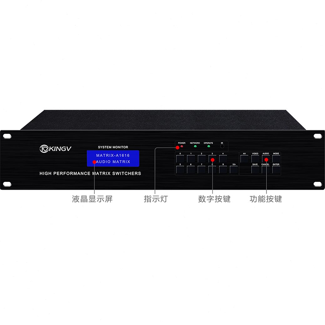 莲花16RC声立体会议APP16口道声矩阵广播网络切换器音频头双进A出