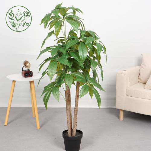 仿真发财树塑胶叶真树杆植物落地盆栽树客厅室内花装饰假绿植盆景