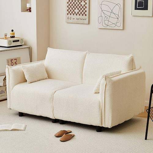 轻奢客厅小户型卧室公寓出租房服装店接待休息区双三人布艺小沙发