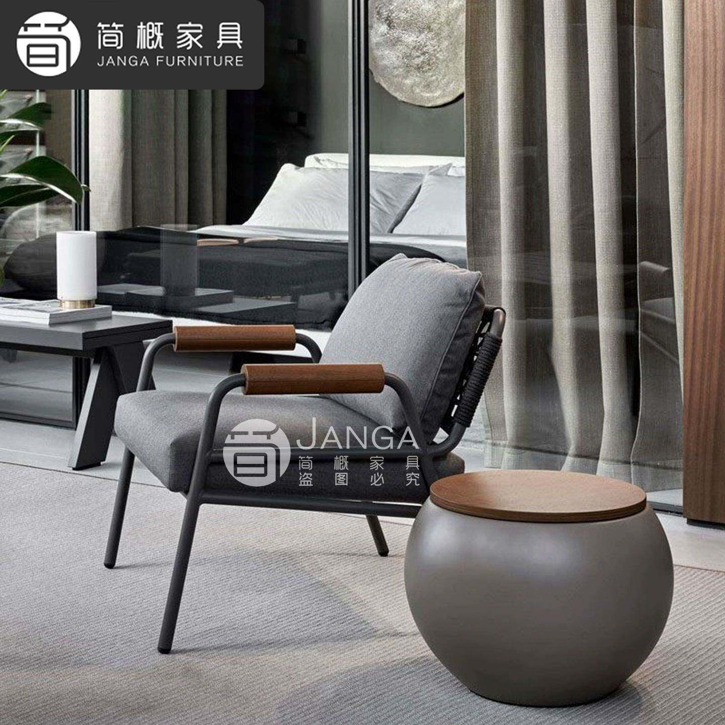 户外别墅藤编沙发庭院花园单人藤椅休闲酒店民宿阳台桌椅防水防晒