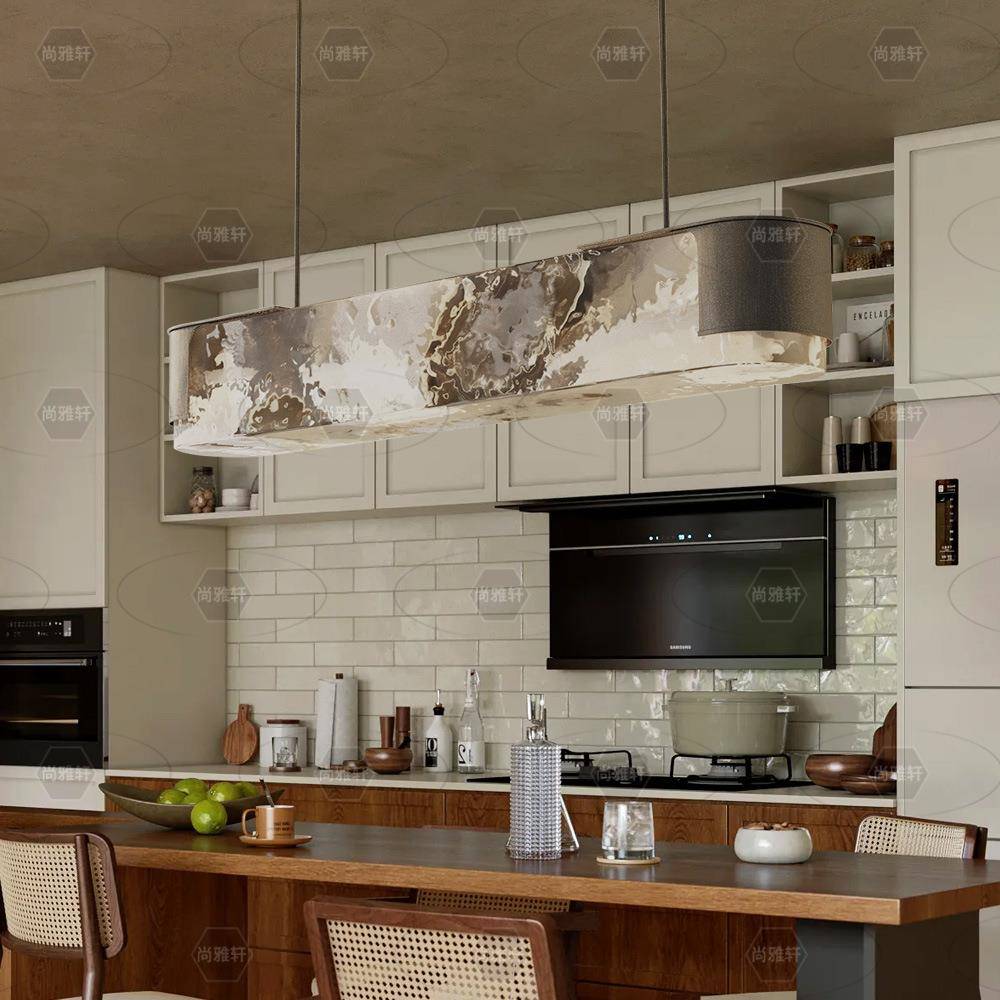 酒店吧台前台灯咖啡厅设计师餐桌茶室灯具高端新款餐厅长条吊灯