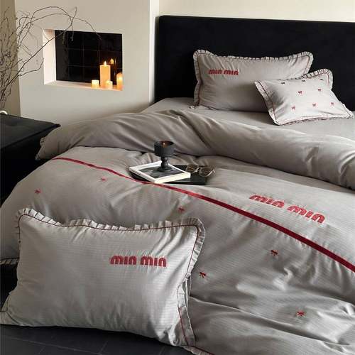 复古老钱风全棉磨毛四件套秋冬季加厚保暖亲肤床品家纺缪缪灰