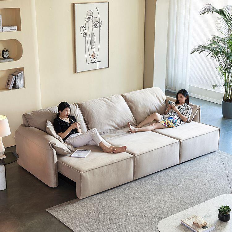 现代意式极简沙发大象耳朵电动功能磨砂布艺网红款客厅大小户型