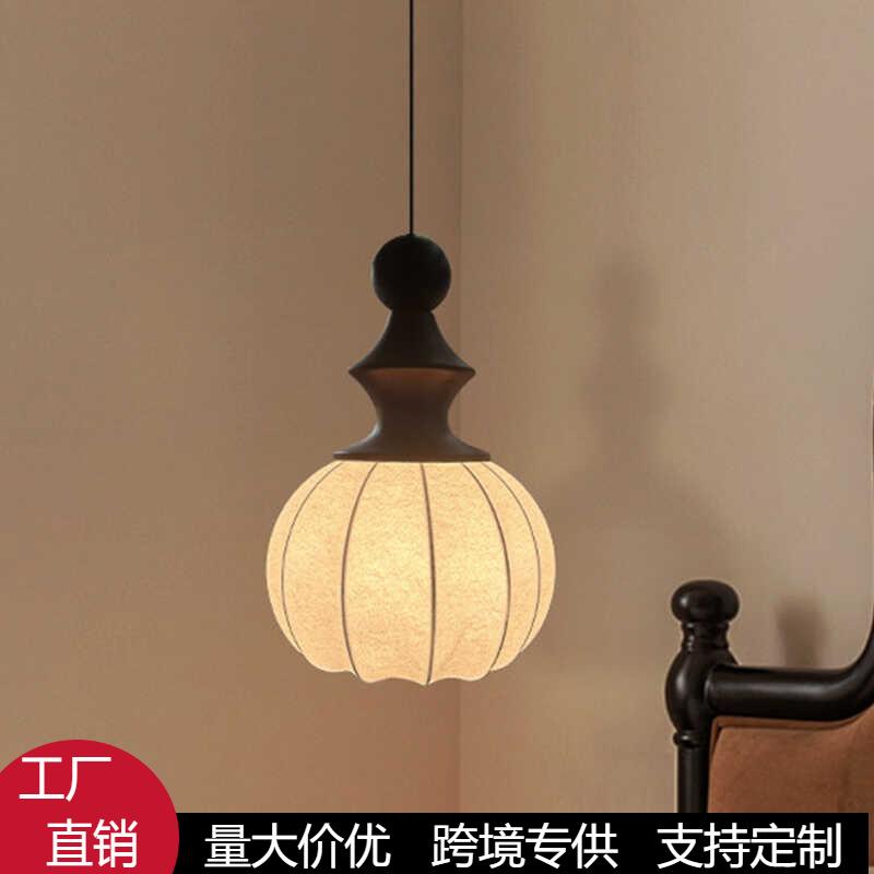 复古床头吊灯2024新款卧室吊线灯创意氛围灯高级主卧装饰中山灯具