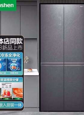 容.声冰箱BCD-465WRK1FPG晶砂灰嵌入式十字门一级能效风冷无霜