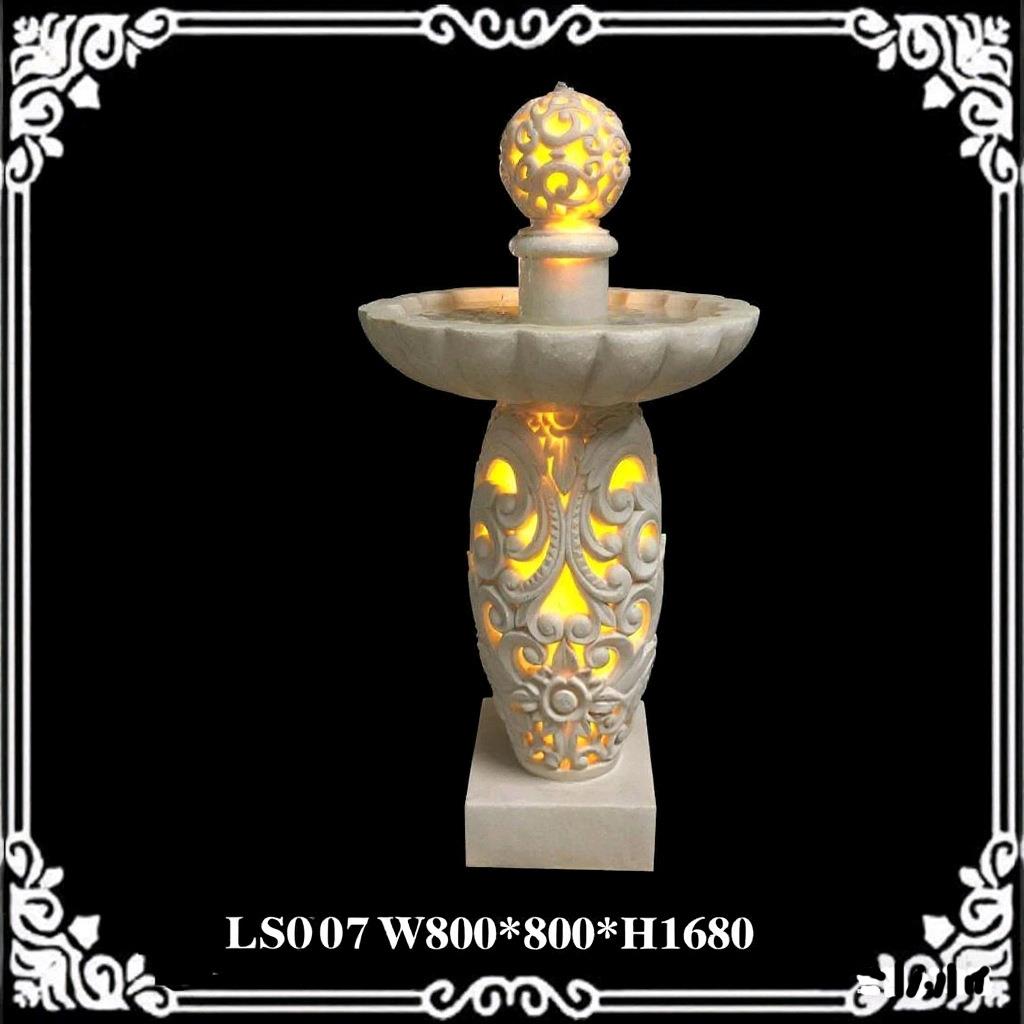 人造砂岩水景二层仿砂岩装灯水景摆件园林室内外树脂水景雕塑摆件