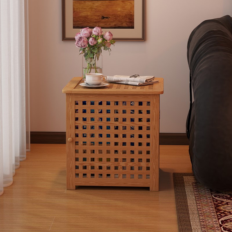 北欧风实木沙发边几o角几民宿抽屉柜日式简约茶几小户型收纳床头