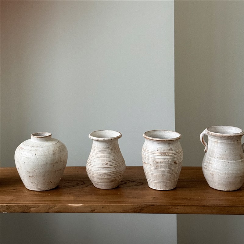 覆古花瓶手工粗陶罐侘寂风土陶做旧坛子插干花客厅民Y宿高级感摆