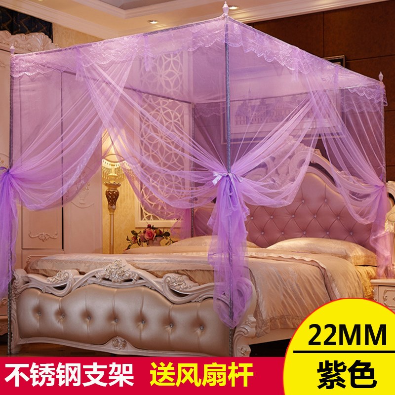 双人开门1.2家用落地正发1.8m床货送蚊帐不锈钢杆常加密横Z1.5米