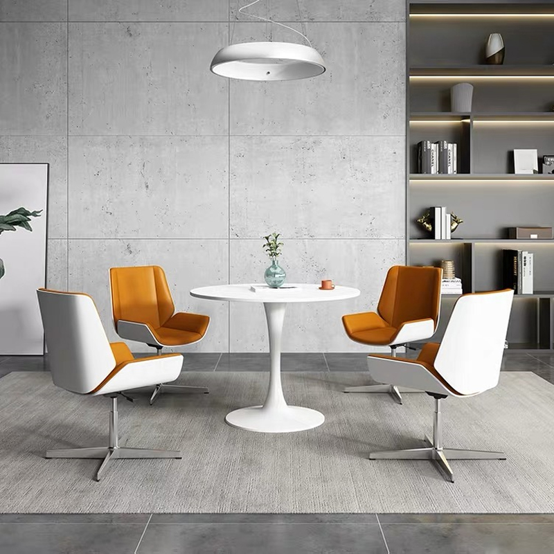 时尚会议桌圆桌办公家具简约现代休闲营销中Q心接待洽谈桌椅组合