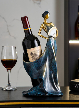 轻奢高档红酒架摆件客厅电视柜酒柜装饰H品餐桌酒瓶架子乔迁新居