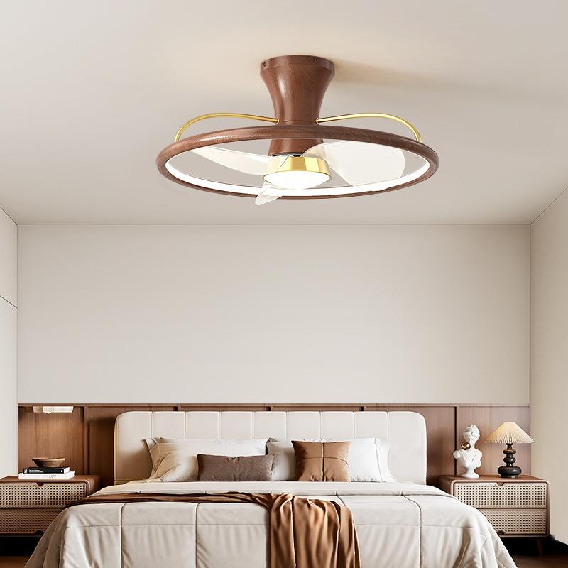 智能静音护眼风扇灯客厅电扇灯中古现代简约轻奢卧室吸顶风扇灯具