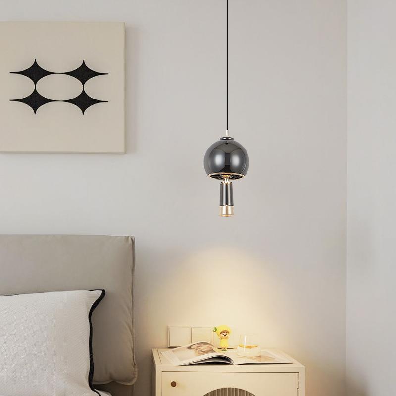 新款可调升降小吊灯轻奢卧室床头灯个性设计师餐桌吧台氛围吊线灯