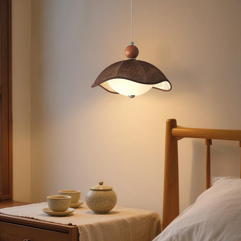 中古风卧室灯床头灯蛋壳吊灯2025年新款复古民宿书房氛围感吊线灯