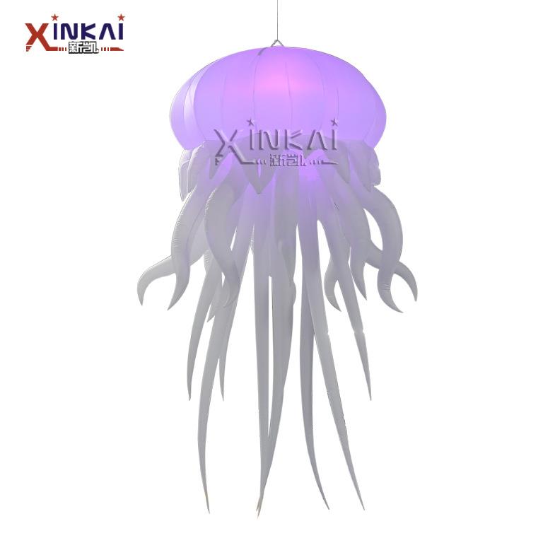 LED灯发光充气水母 商场吊挂灯光气模模型 酒吧舞台派对装饰道具