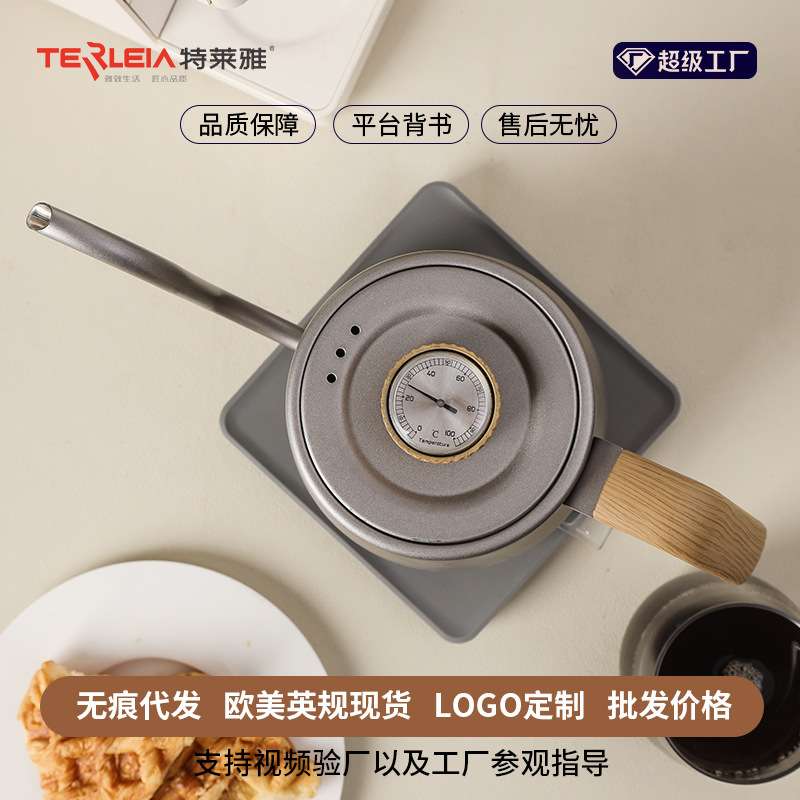 细长嘴电热家用烧水壶带温度表咖啡手冲热水壶电热水壶电咖啡壶