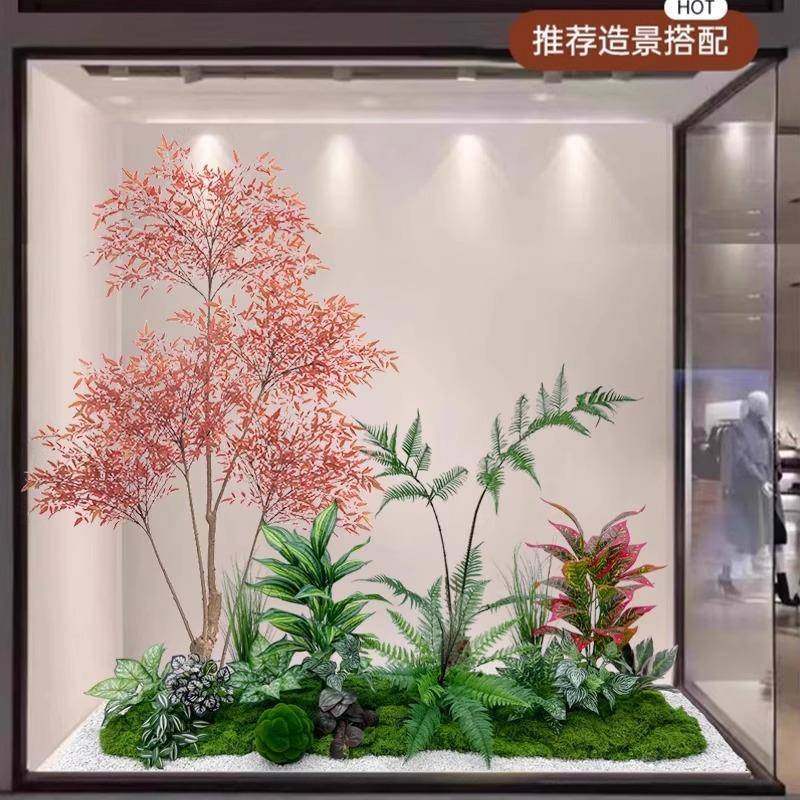 仿真绿植造景组合大型室内景观橱窗装饰商场仿生假植物树家居饰品