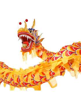 众迈L11节黄色绸布舞龙道具龙灯服装舞狮龙狮表演龙头布