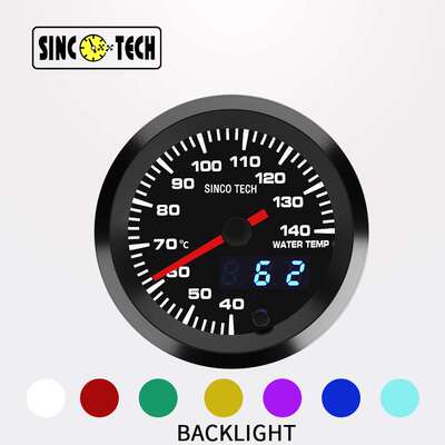 SINCOTECH 高速步进电机2吋7彩LED数码表水温表黑色款52mm DO6364