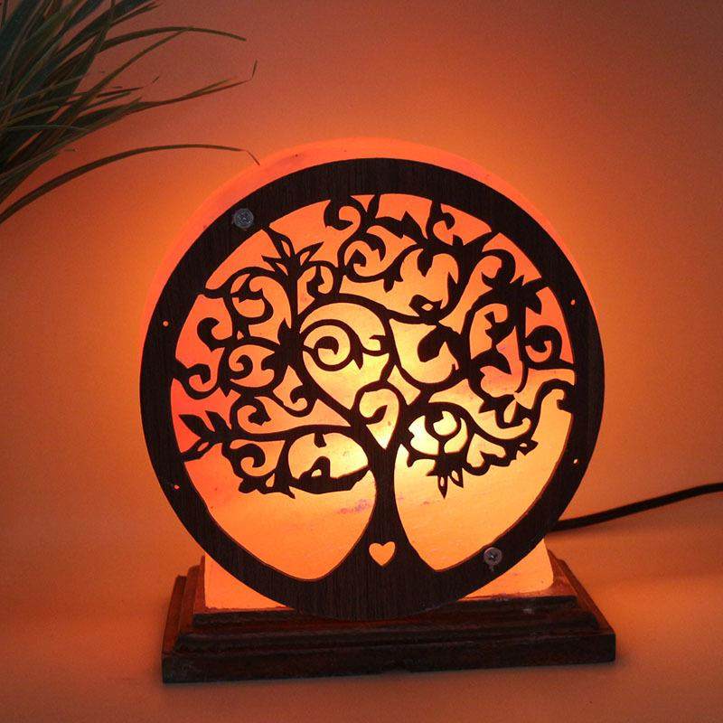 厂家供应喜马拉雅水晶盐灯雕刻盐灯雕花造型装饰台灯小夜灯