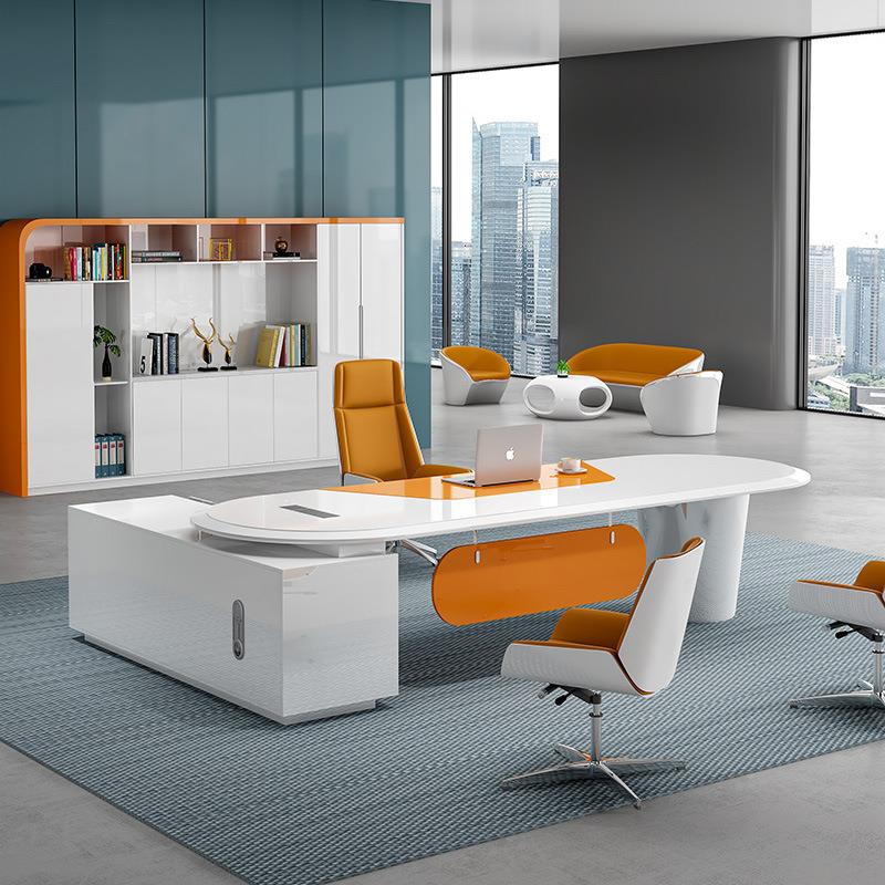 烤漆老板桌简约现代创意办公桌高档时尚大班台主管桌经理桌总裁桌