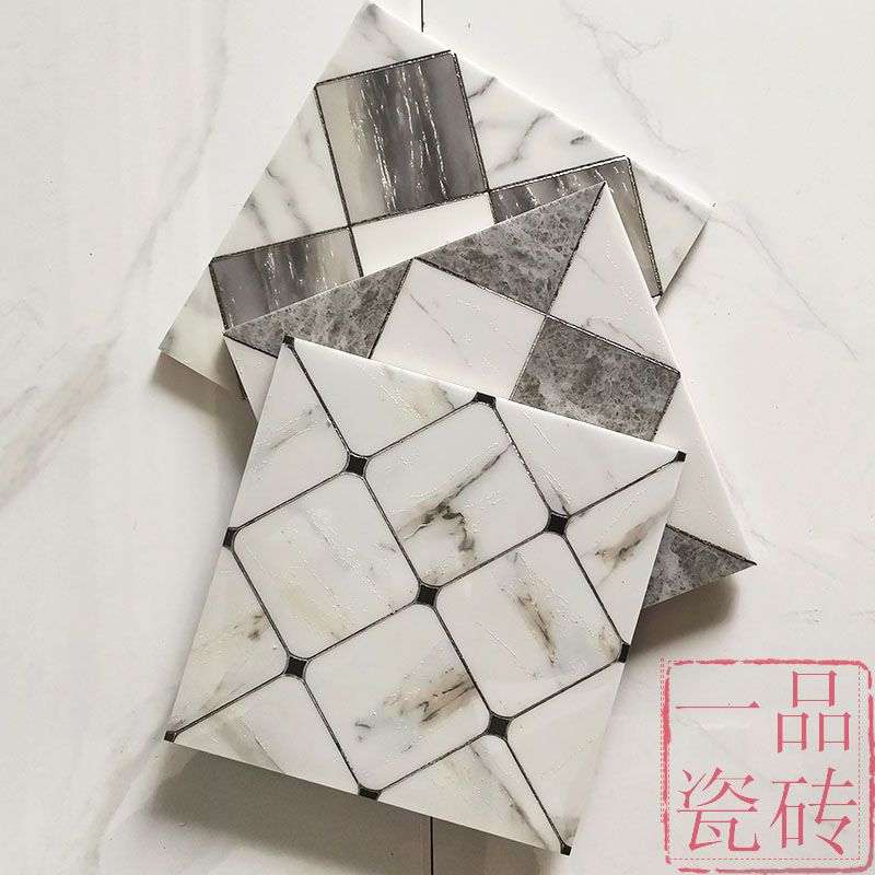 灰色抛晶砖地板拼花瓷砖 卫生间地砖300x300防滑 房间客厅地板砖