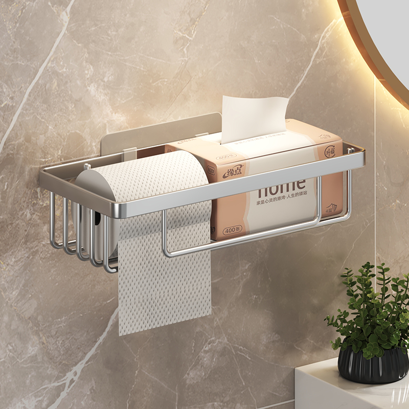 免打孔卫生纸收纳置物架厕所纸巾B盒抽纸盒卷放卫生间洗手间壁挂