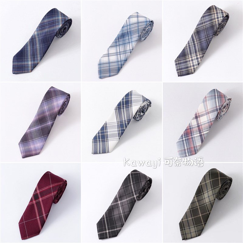 【正统JKd手打领带】50款集合#温柔一刀碳灰烟灰青野 男女格子领