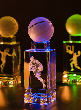 NBA篮球明星男生生日礼物送男生兄弟创意水晶小夜灯走心特别高级