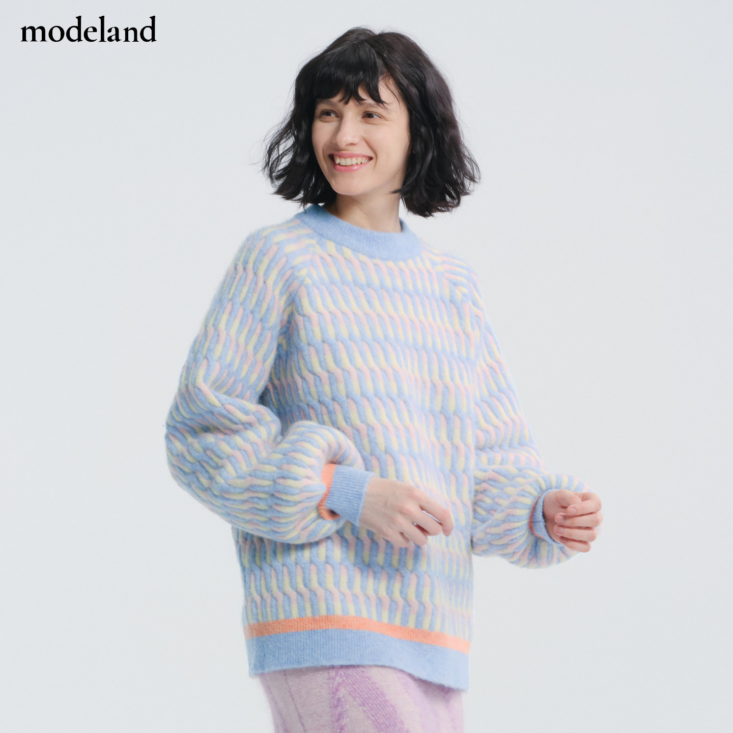 【设计师款】eli.zac羊驼毛羊毛麻花圆领慵懒毛衣modeland买手店