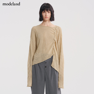 FLAT侧腰褶皱抽绳套头针织衫 MONO modeland买手店 设计师款