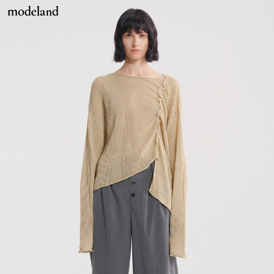 【设计师款】MONO FLAT侧腰褶皱抽绳套头针织衫modeland买手店