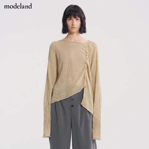 【设计师款】MONO FLAT侧腰褶皱抽绳套头针织衫modeland买手店