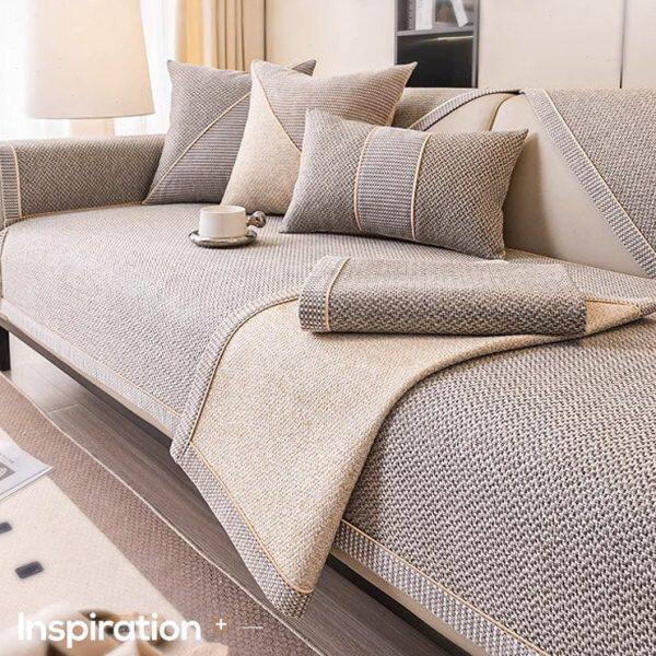 日式棉麻沙发垫新款2024四季通用高端防滑沙发套罩靠背盖布巾定制