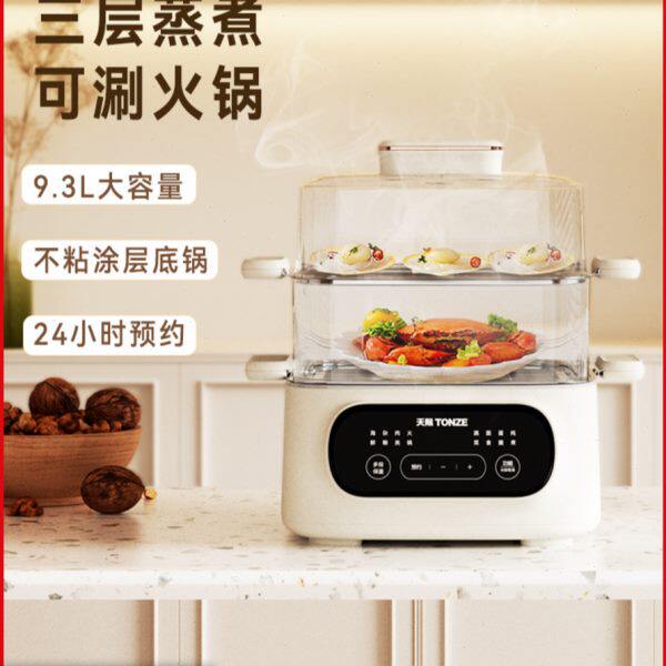 天际蒸锅电蒸锅多功能家用三层不锈钢小型蒸煮一体早餐机电蒸箱