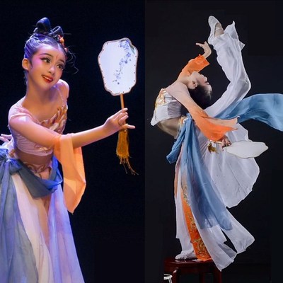 儿童古典舞d豆蔻梢头舞蹈服少儿扇子舞伞舞中国女童独舞群舞演出