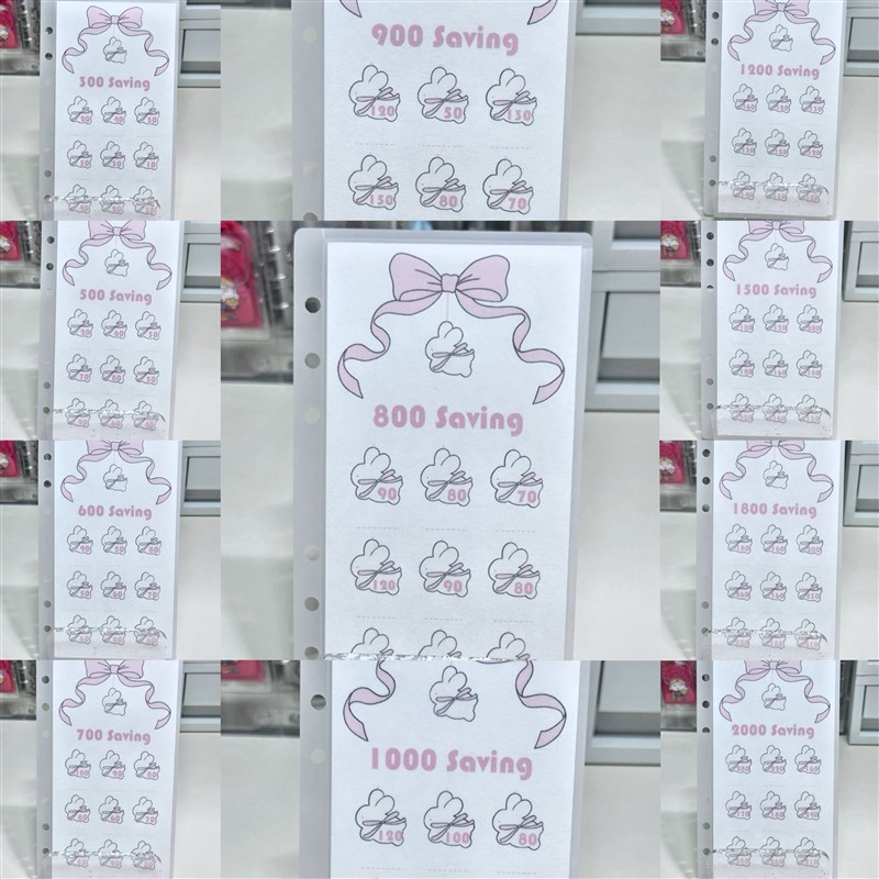 【饼干原创】 A6爱心兔 涂鸦款存款S袋 刮刮版现金袋