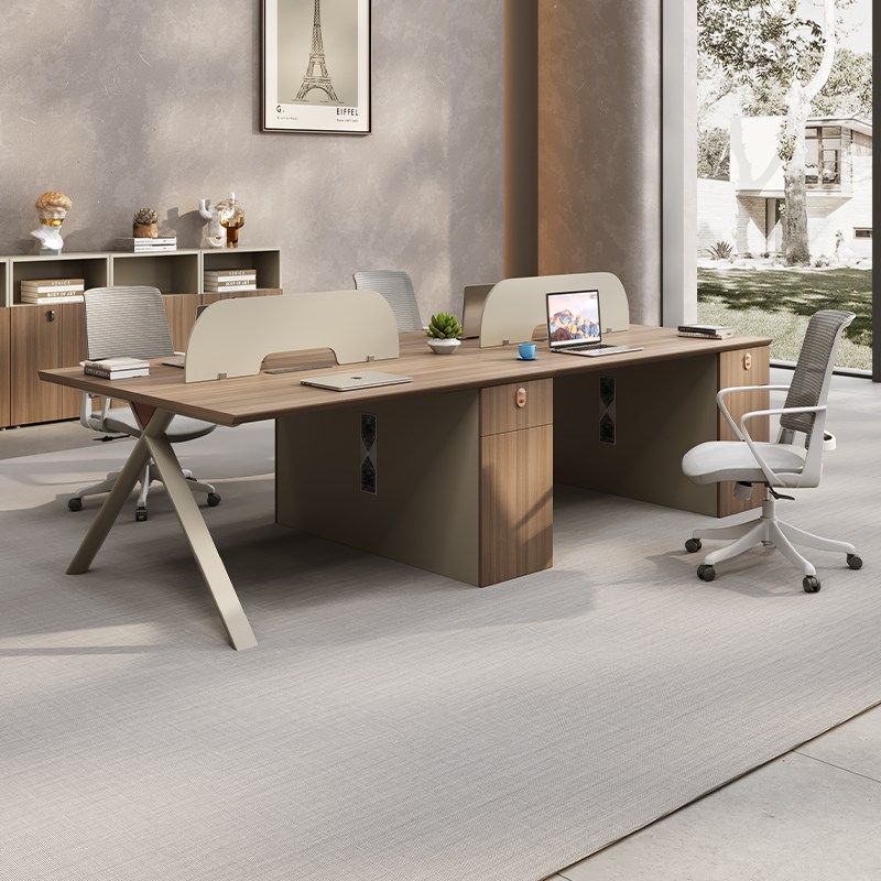 办公桌员工位简约现代职员四人位6卡座办N公室家俱员工桌椅组合