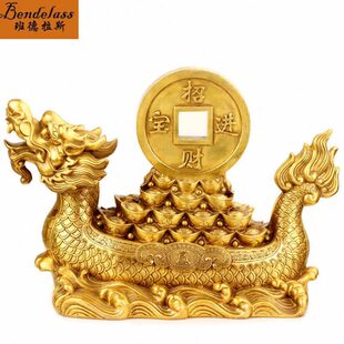 班德拉斯创意龙船元宝财富龙船摆件办公室开业生日送礼工艺品摆件