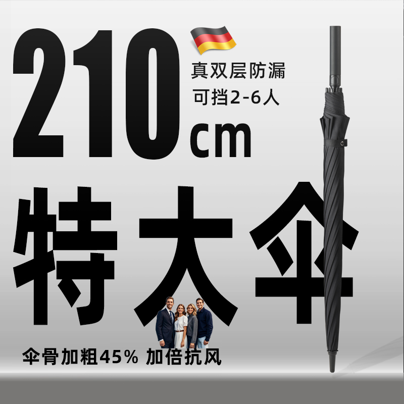 雨伞特大号双层加厚加固抗风长柄伞结实自动J暴雨专用迎宾定制log
