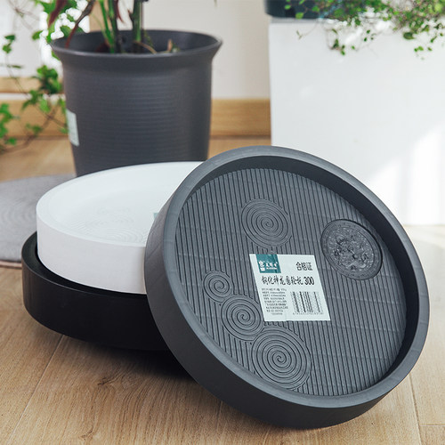 移动花盆托盘带轮圆底盘垫底座滚轮万向轮大接水S盘带轮子树脂滑