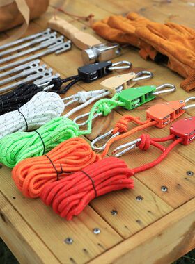 反光防风绳绳滑轮绳拉紧器金属户外帐篷风4主天幕mmmm调节加粗6